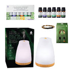 Pursonic Essential Oil Wellness Bundle — Diffuser, 6 Oils & Lava Bracelet